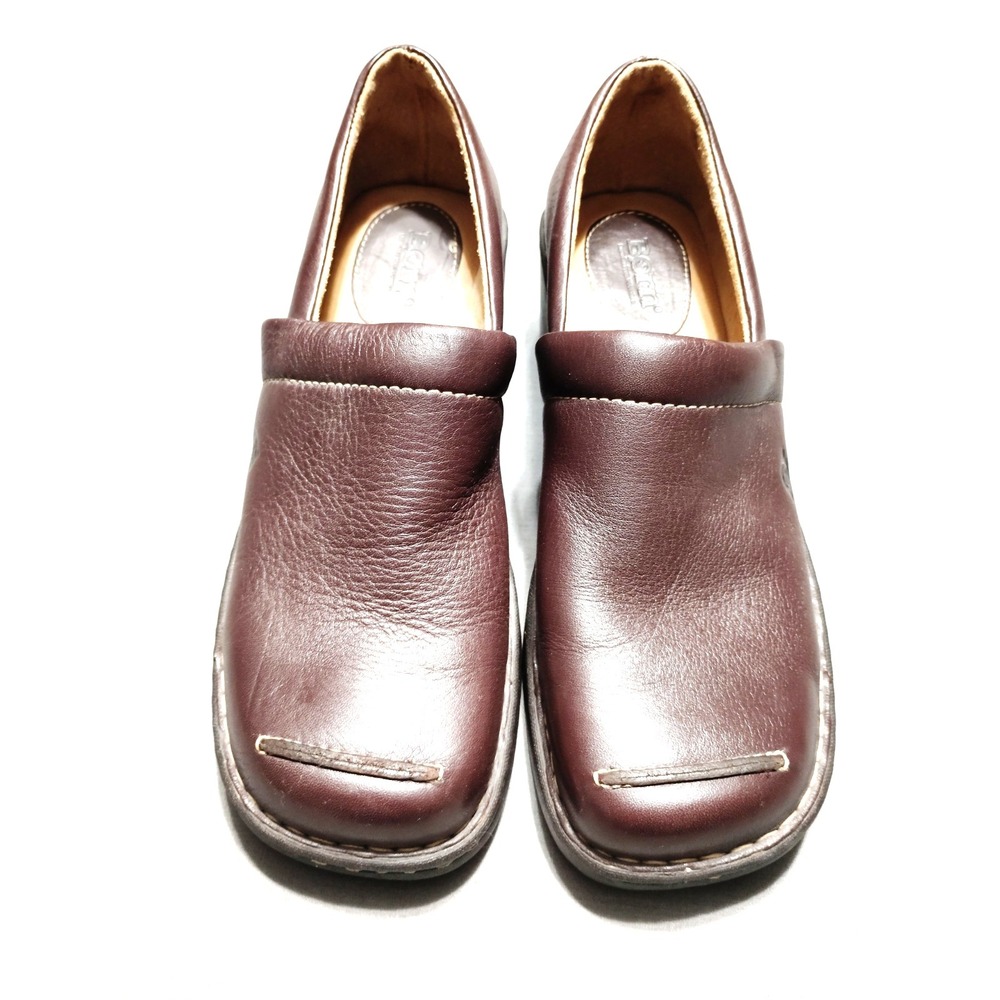 NWOT BORN W9550 P5 Women 10/42 Brown Leather Slip-on Wedge Preppy Academia Shoe‎ - Picture 3 of 12